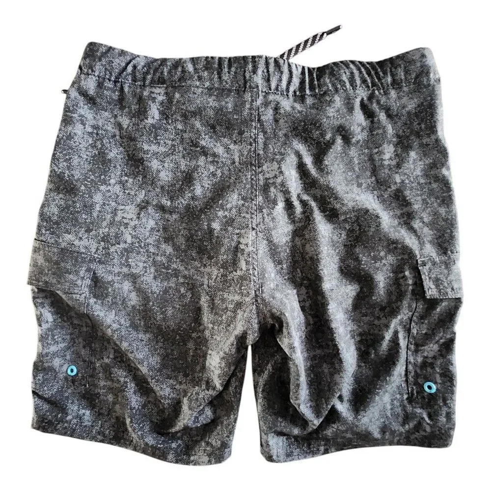 NWOT ZeroXposur Men's UPF 50+  Protection Liner Swim Trunks Black Spray‎ Medium